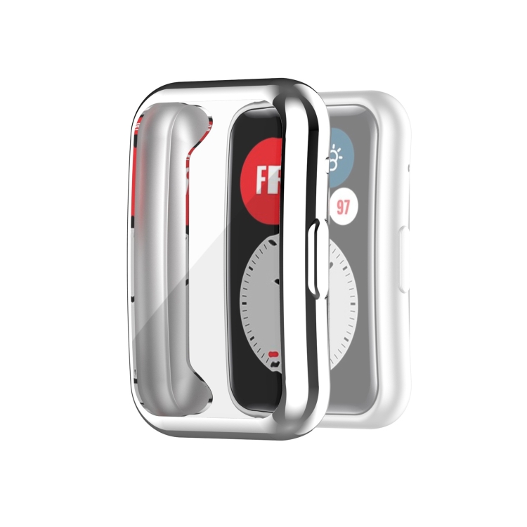 

For Huawei Watch Fit Full Coverage TPU Protective Case Cover(Silver)