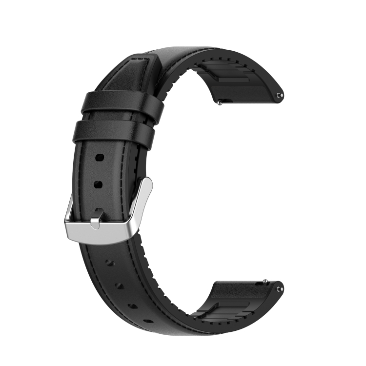 

22mm Silicone Leather Watch Band for Huawei Watch GT 2 Pro(Black)