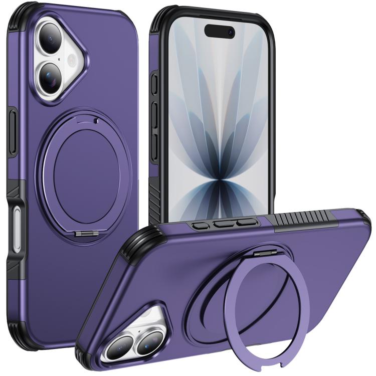 For iPhone 17 Magnetic 360 Rotating Holder Phone Case(Dark Purple) — купить у Sunsky-online WW