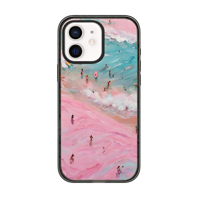 For iPhone 11 Summer Beach Pattern Acrylic TPU Phone Case(Pink Sand Beach Surfing)