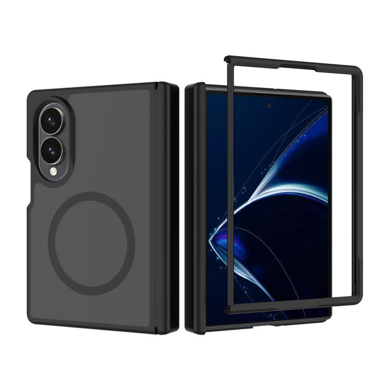 For Galaxy Z Fold8 5G Skin Feel TPU Hybrid PC Magnetic Phone Case with Hinge Cover(Black)