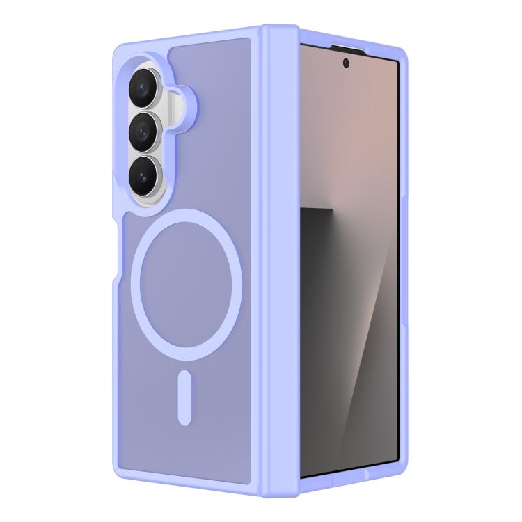 For Galaxy Z Fold8 Ultra 5G Skin Feel TPU Hybrid PC Magnetic Phone Case with Hinge Cover(Purple)