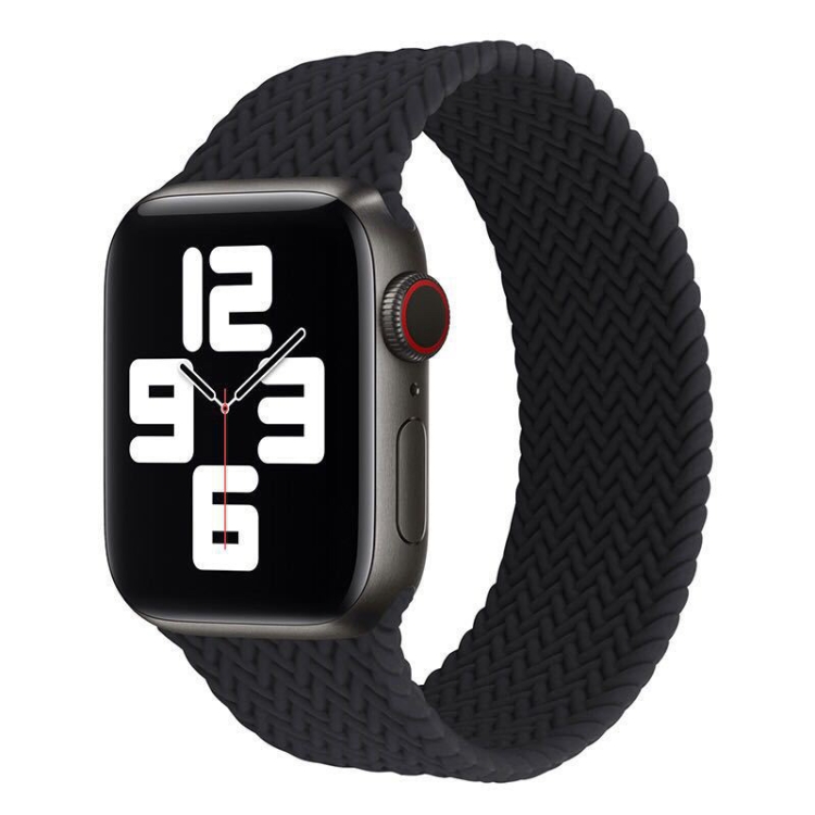 

Single-turn Woven Pattern Silicone Watch Band For Apple Watch Series 7 41mm / 6 & SE & 5 & 4 40mm / 3 & 2 & 1 38mm, Size:M(Black)