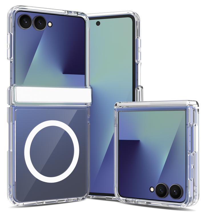 For Galaxy Z Flip8 5G Scratch-proof Transparent Magnetic Phone Case with Hinge Cover — купить у Sunsky-online WW