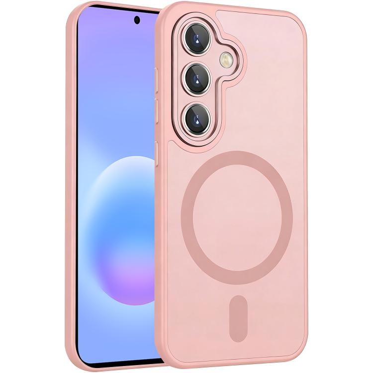For Galaxy A57 5G XDcase Skin Feel Magnetic Frosted Phone Case with Lens Film(Pink)