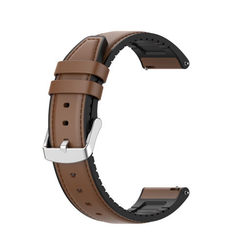 

20mm Silicone Leather Watch Band for Huawei Watch GT 2 42mm(Brown)