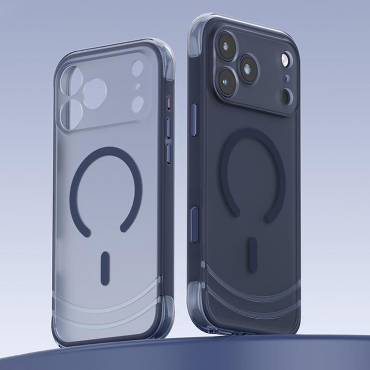 For iPhone 17 Pro QN2 Skin-Friendly AirBag Magnetic Shockproof Phone Case(Dark Blue)