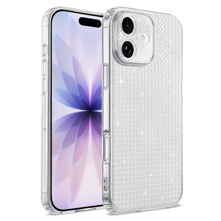 For iPhone 18 Sparkling Diamond Glitter Airbag Phone Case(White)