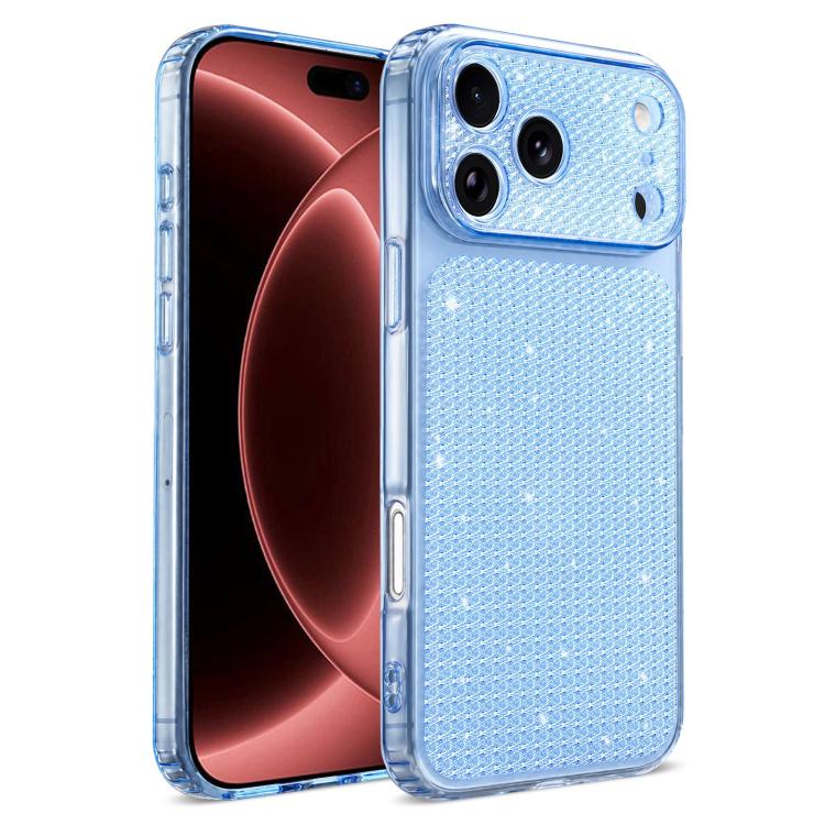 For iPhone 18 Pro Sparkling Diamond Glitter Airbag Phone Case(Blue)