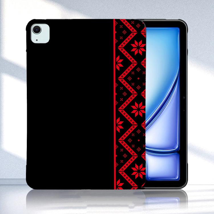 

For iPad Air 13 2026 / 2025 / 2024 Color Painting Pattern TPU Tablet Case(Red Ethnic Pattern)
