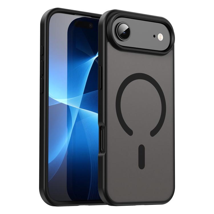 For iPhone Air Fanying Series Precision Camera Hole PC Hybrid TPU Translucent Frosted Magnetic Phone Case(Translucent Black)