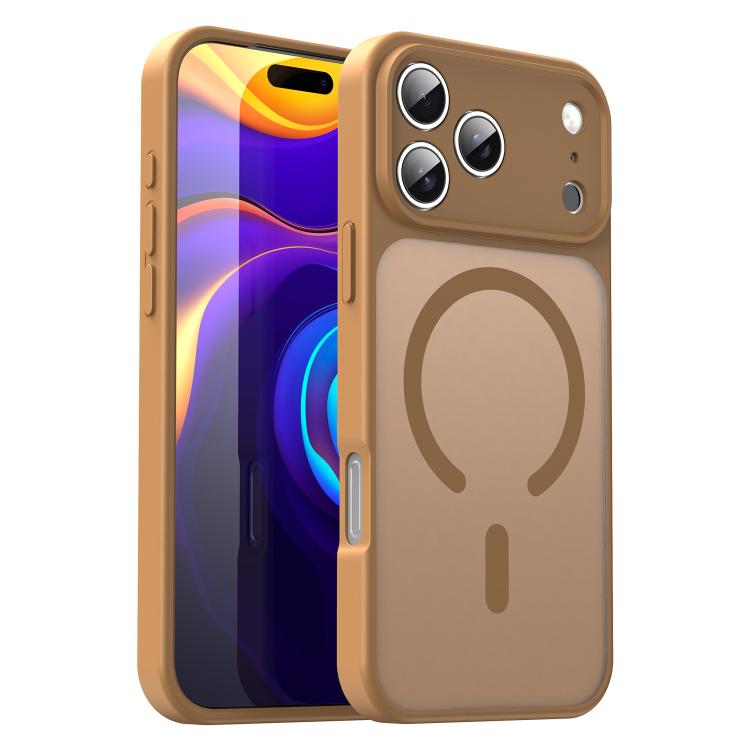 For iPhone 18 Pro Max Fanying Series Precision Camera Hole PC Hybrid TPU Translucent Frosted Magnetic Phone Case(Desert Gold)