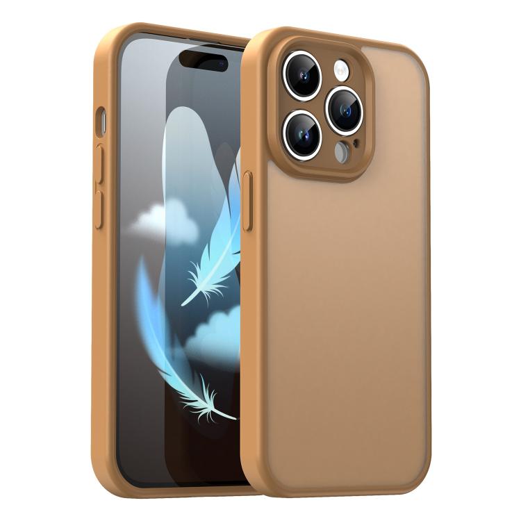 For iPhone 14 Pro Fanying Series Precision Camera Hole PC Hybrid TPU Translucent Frosted Phone Case(Desert Gold) — купить у Sunsky-online WW