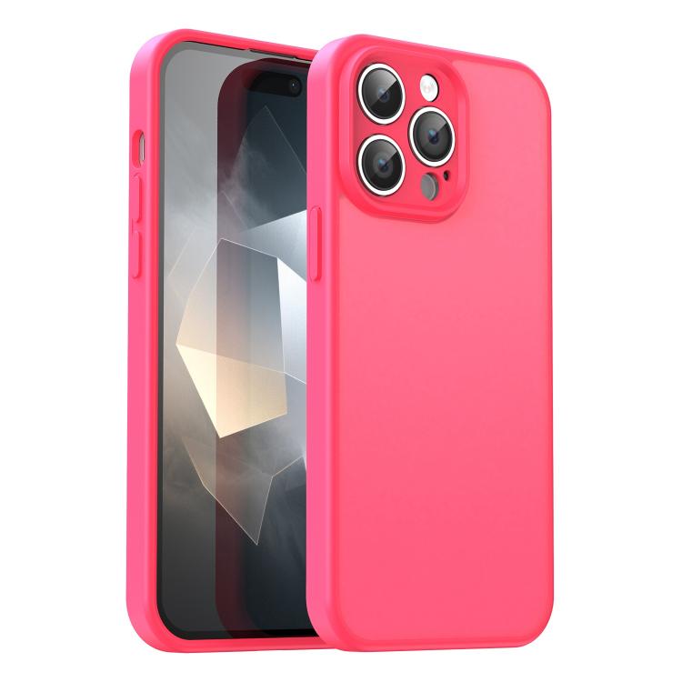 For iPhone 14 Pro Max Fanying Series Precision Camera Hole PC Hybrid TPU Translucent Frosted Phone Case(Rose Red) — купить у Sunsky-online WW