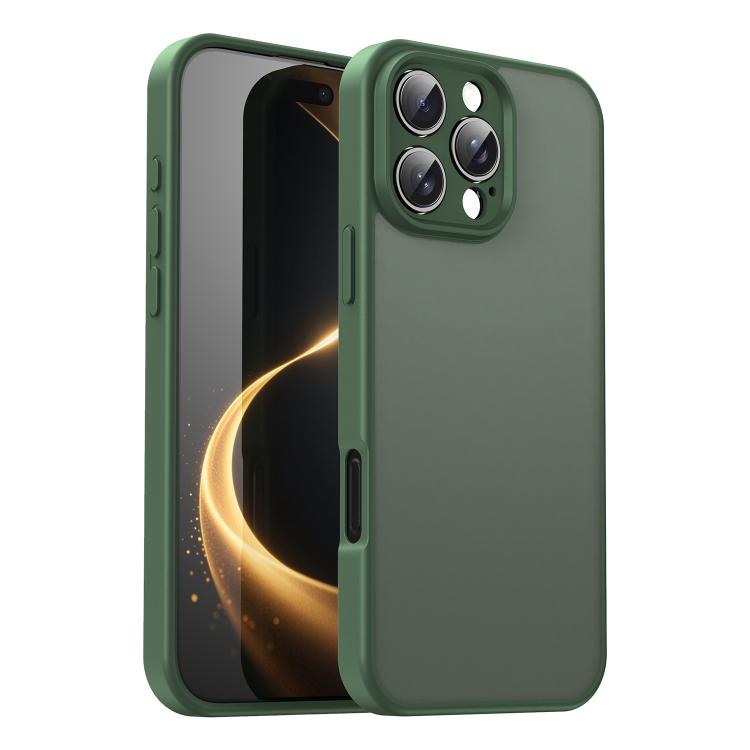 For iPhone 16 Pro Max Fanying Series Precision Camera Hole PC Hybrid TPU Translucent Frosted Phone Case(Olive Green) — купить у Sunsky-online WW
