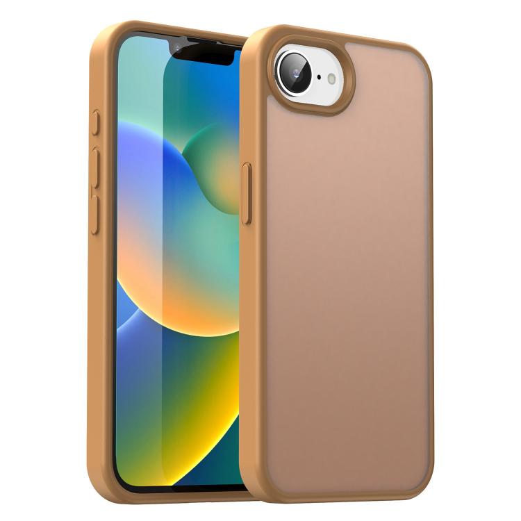 For iPhone 16e / 17e Fanying Series Precision Camera Hole PC Hybrid TPU Translucent Frosted Phone Case(Desert Gold) — купить у Sunsky-online WW