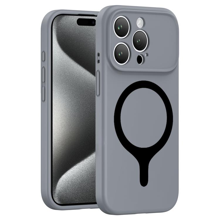For iPhone 15 Pro Transforms Into 17 Series Liquid Silicone Magnetic Phone Case(Grey) — купить у Sunsky-online WW
