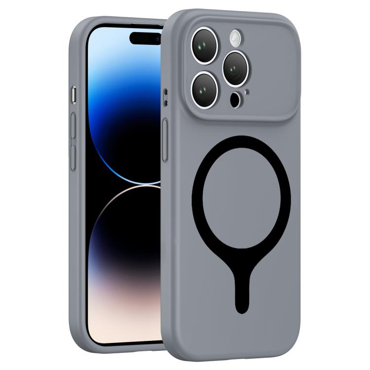 For iPhone 14 Pro Transforms Into 17 Series Liquid Silicone Magnetic Phone Case(Grey) — купить у Sunsky-online WW