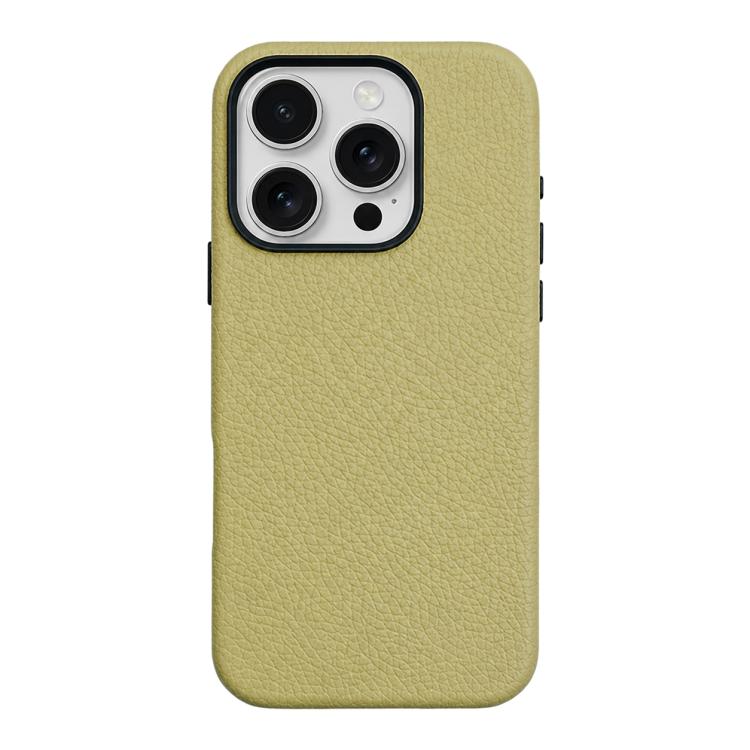 For iPhone 16 Pro Skin Feel PU Vegan Leather Magnetic Phone Case(Frost-yellowed)