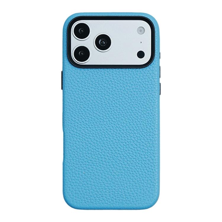 For iPhone 17 Pro Max Skin Feel PU Vegan Leather Magnetic Phone Case(Blue)