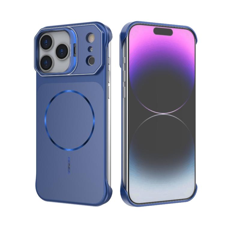 For iPhone 17 Pro Frameless Half-Wrapped PC Magnetic Phone Case(Blue) — купить у Sunsky-online WW