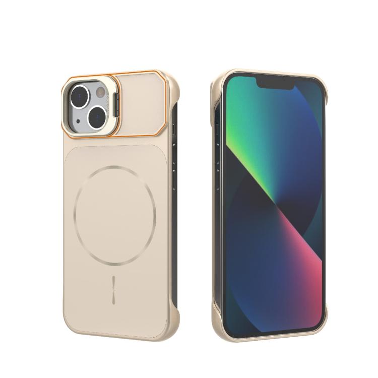 For iPhone 13 Frameless Half-Wrapped PC Magnetic Phone Case(Rose Gold) — купить у Sunsky-online WW
