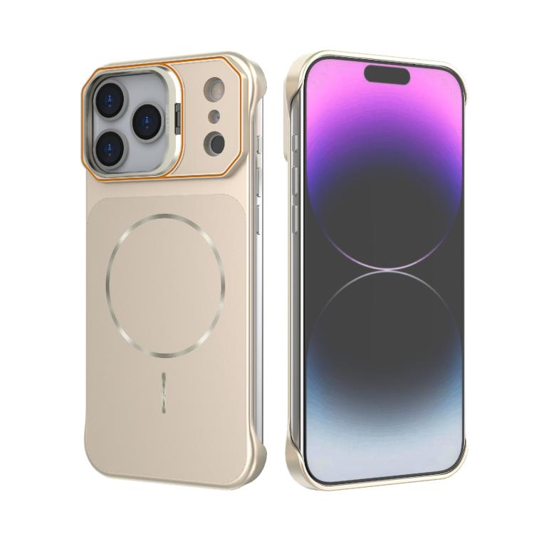 For iPhone 18 Pro Max Frameless Half-Wrapped PC Magnetic Phone Case(Rose Gold) — купить у Sunsky-online WW