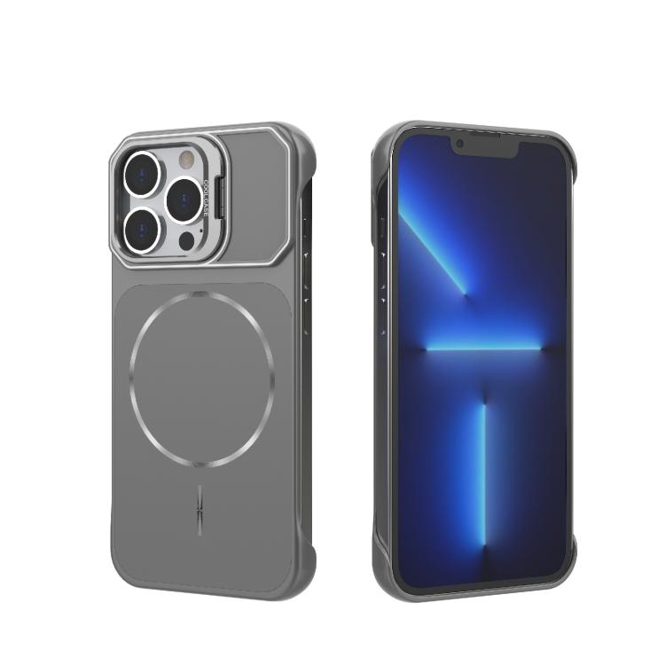 For iPhone 13 Pro Frameless Half-Wrapped PC Magnetic Phone Case(Gray) — купить у Sunsky-online WW