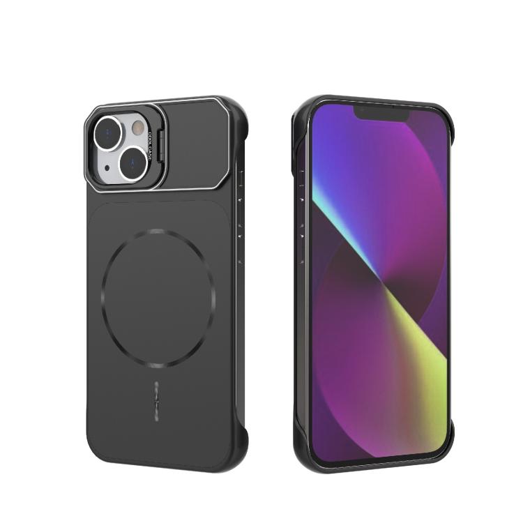 For iPhone 14 Frameless Half-Wrapped PC Magnetic Phone Case(Black) — купить у Sunsky-online WW