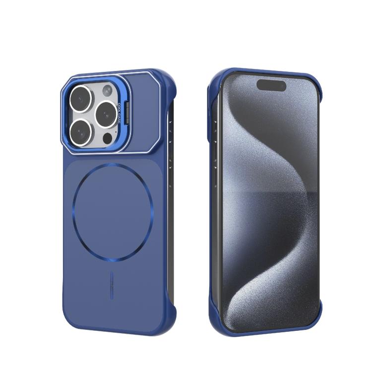 For iPhone 15 Pro Frameless Half-Wrapped PC Magnetic Phone Case(Blue) — купить у Sunsky-online WW