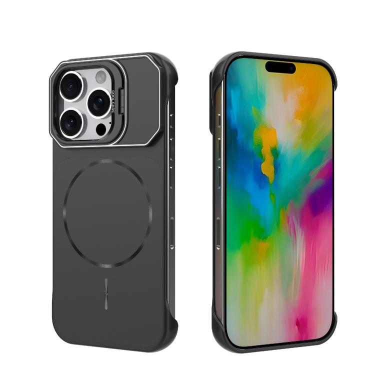 For iPhone 16 Pro Frameless Half-Wrapped PC Magnetic Phone Case(Black) — купить у Sunsky-online WW