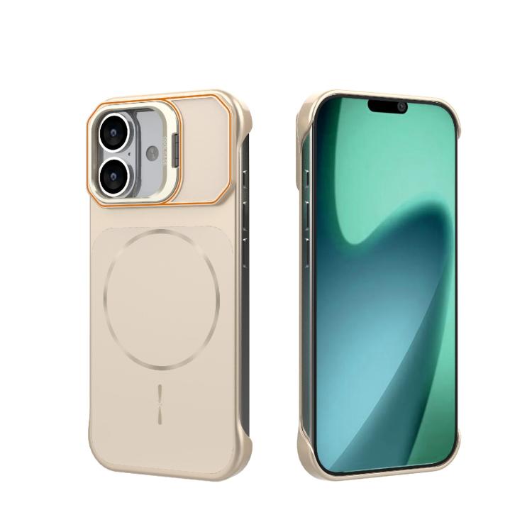 For iPhone 17 Frameless Half-Wrapped PC Magnetic Phone Case(Rose Gold) — купить у Sunsky-online WW