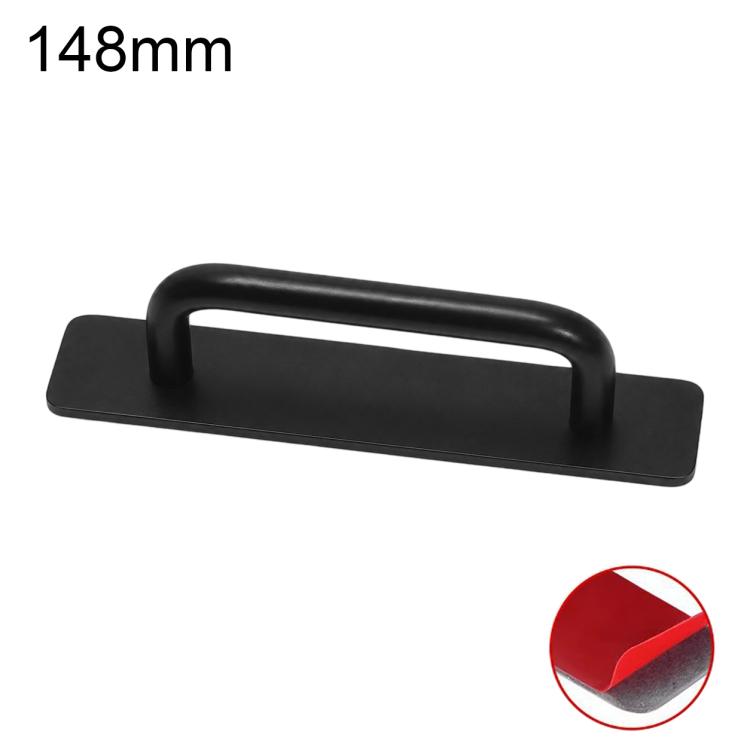

No-Drill Aluminum Alloy Furniture Pull Handles Door Handles, Length:148mm(Black)