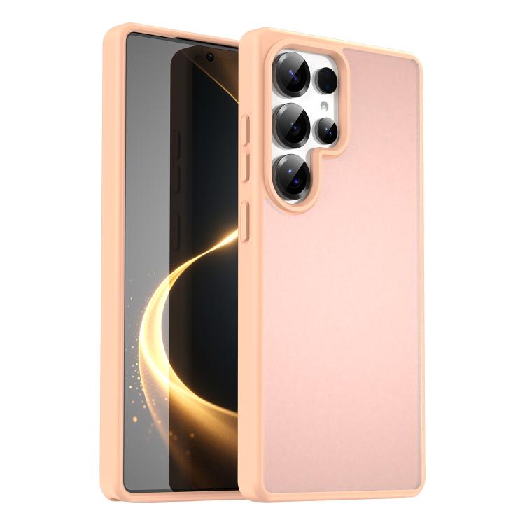 For Galaxy S25 Ultra 5G Fanying Series PC Hybrid TPU Translucent Frosted Phone Case(Rouge Powder)