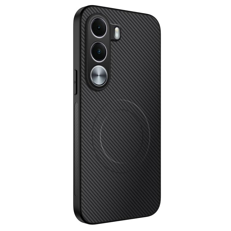 For Realme C100i / C100x 4G WANLONFENG TQ Series Magnetic Carbon Fiber Texture PC Hybrid TPU Phone Case(Black)