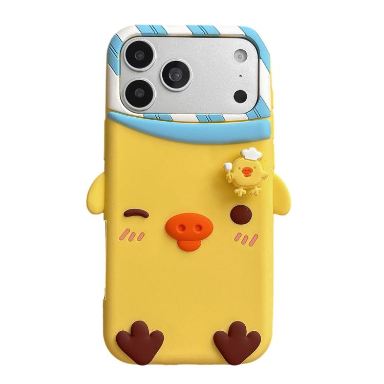 For iPhone 17 Pro Max Rotated Chicks Silicone Phone Case