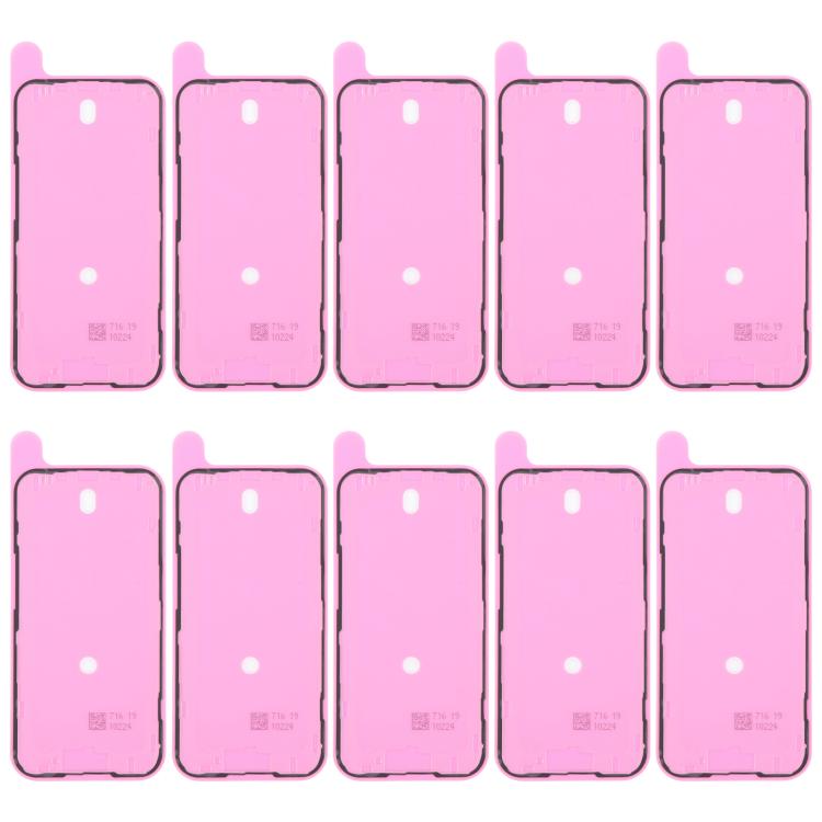 For iPhone 15 10pcs OEM LCD Frame Bezel Waterproof Adhesive Gasket, Airtightness Test Compatible