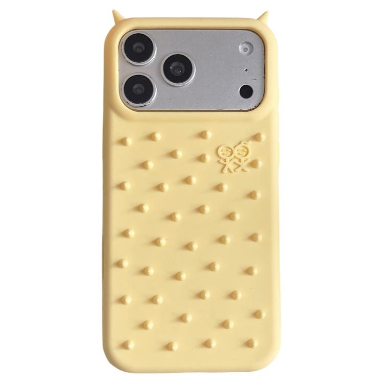 For iPhone 17 Pro Max Demon Spikes Soft Silicone Phone Case(Yellow)