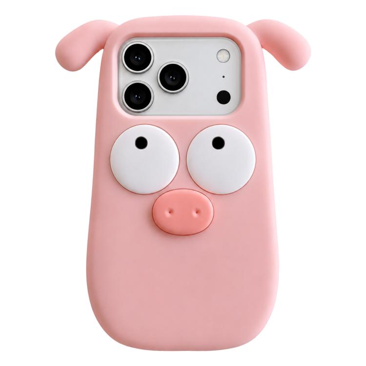 For iPhone 17 Pro Max Cute Little Pig Silicone Phone Case