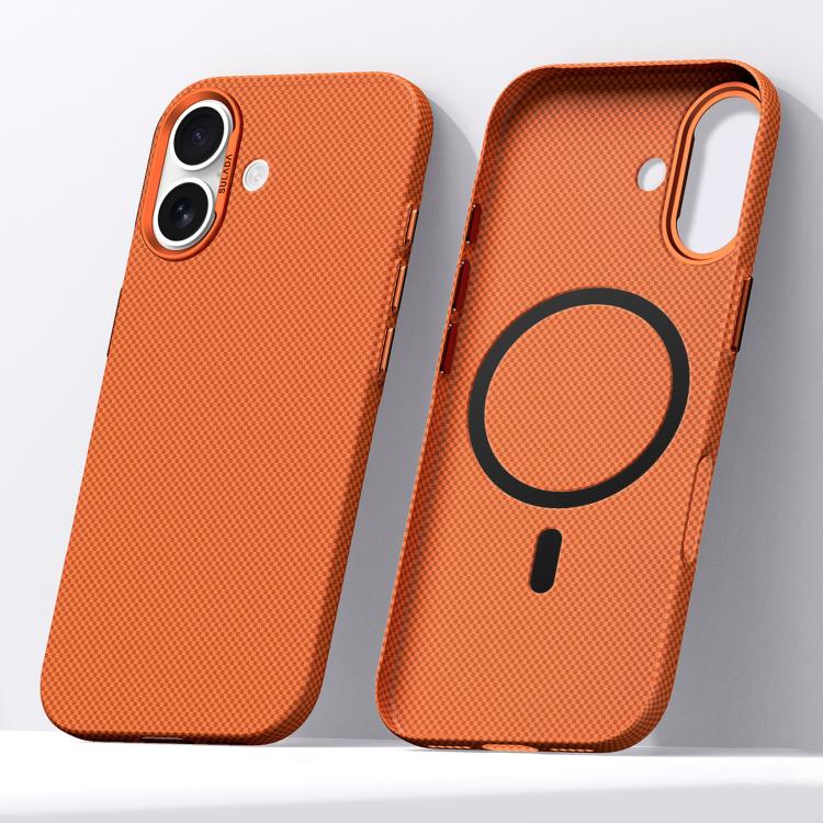For iPhone 17 SULADA Kevlar Grid Patterned Skin Feel Magnetic Phone Case(Orange)