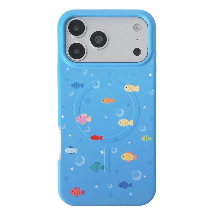 For iPhone 17 Pro Max Graffiti Pattern 2 in 1 PC Hybrid TPU Phone Case(Colorful Little Fish)
