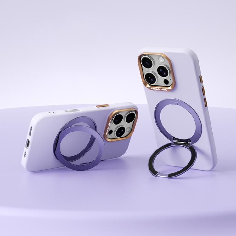 For iPhone 16 Pro ABEEL Lightweight Zero Skin Feel Magnetic PC Phone Case with Holder(Lilac Purple)