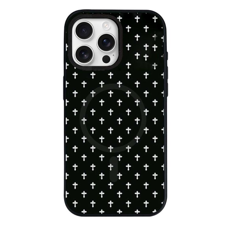 For iPhone 16 Pro Star Cross Detachable Dual Magnetic PC Hybrid TPU Phone Case(Cross)