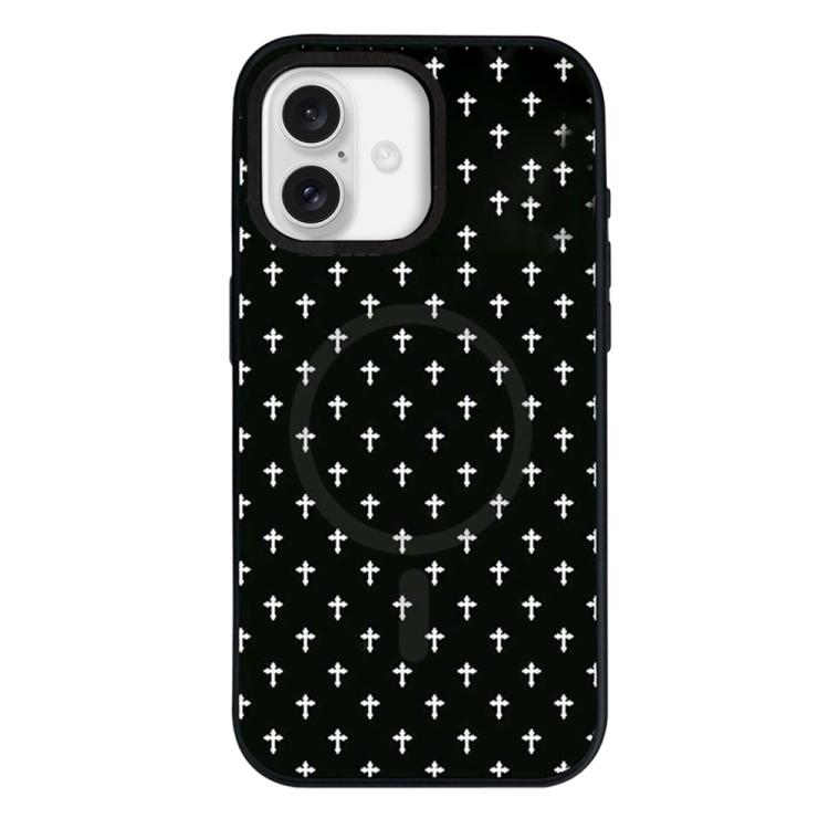 For iPhone 16 Plus Star Cross Detachable Dual Magnetic PC Hybrid TPU Phone Case(Cross)