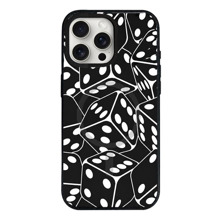 For iPhone 15 Pro Max Star Cross Detachable Dual Magnetic PC Hybrid TPU Phone Case(Dice)