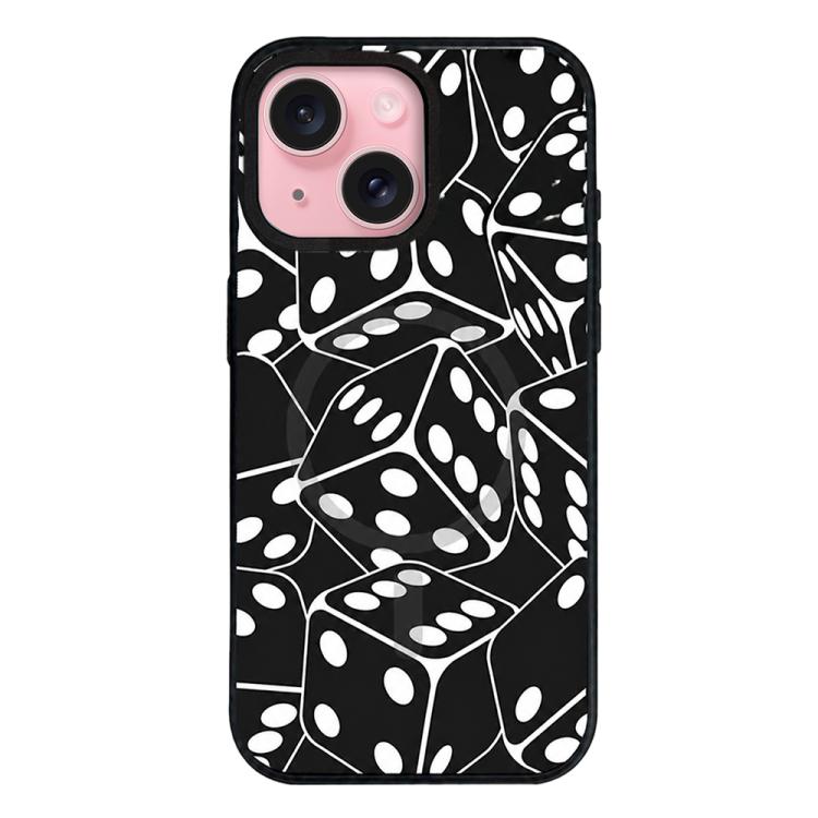 For iPhone 15 Plus Star Cross Detachable Dual Magnetic PC Hybrid TPU Phone Case(Dice)