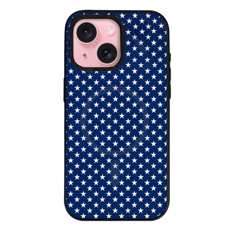 For iPhone 15 Star Cross Detachable Dual Magnetic PC Hybrid TPU Phone Case(Star)