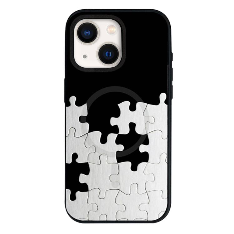 For iPhone 14 Star Cross Detachable Dual Magnetic PC Hybrid TPU Phone Case(Puzzles)