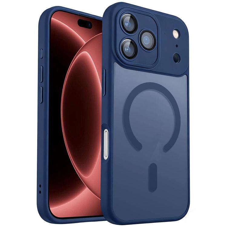 For iPhone 18 Pro Max XDcase Skin Feel Magnetic Frosted Phone Case with Lens Film(Midnight Blue)
