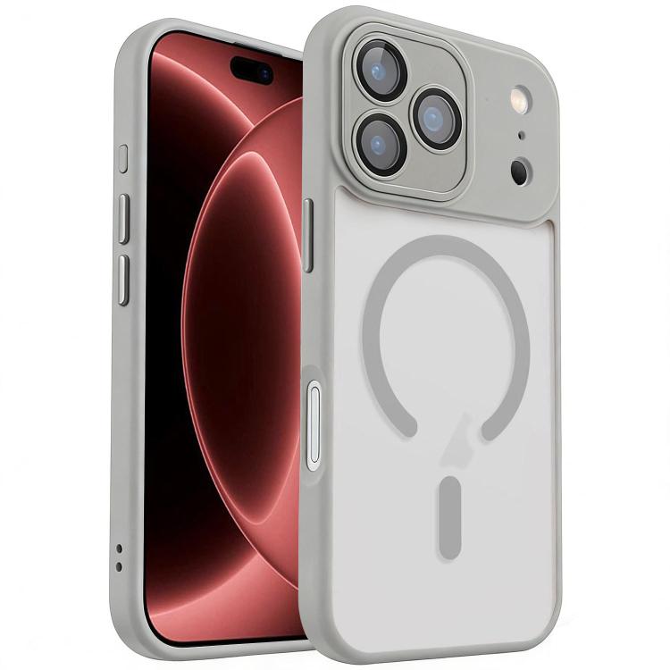 For iPhone 18 Pro XDcase Skin Feel Magnetic Frosted Phone Case with Lens Film(Grey)